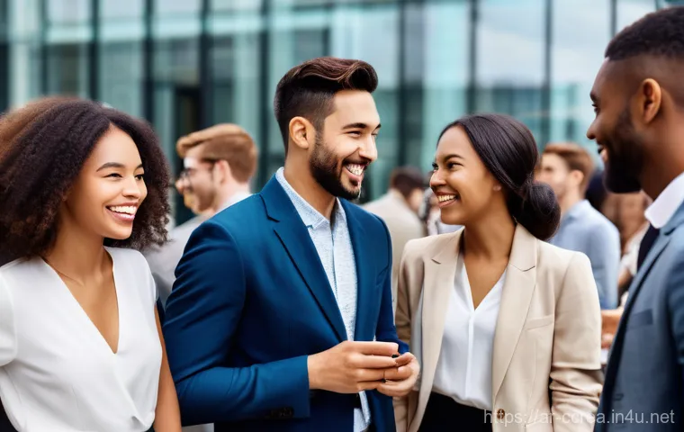 콘텐츠 크리에이터의 네트워킹 팁 - A diverse group of young adult creative professionals, both men and women, representing various ethn...